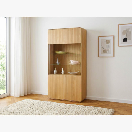 Vitrine Avalon 2-türig Eiche natural mit Glas