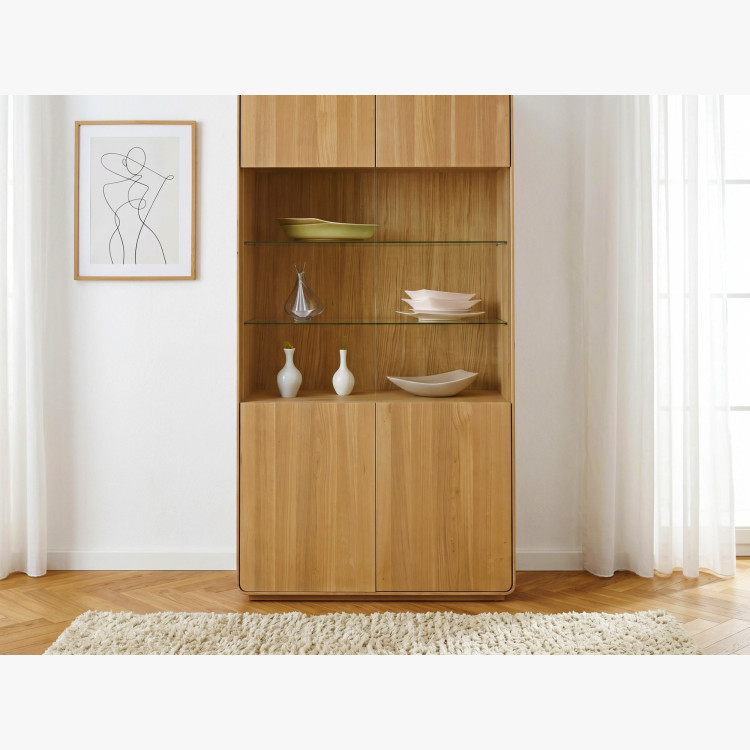 Vitrine Avalon 2-türig Eiche natural mit Glas