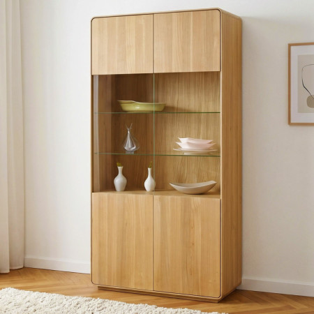 Vitrine Avalon 2-türig Eiche natural mit Glas