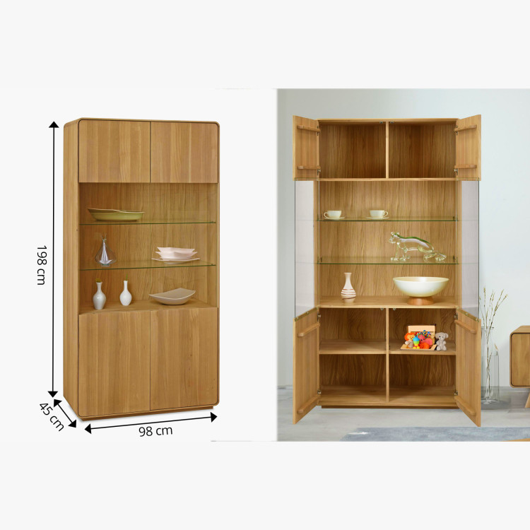 Vitrine Avalon 2-türig Eiche natural mit Glas