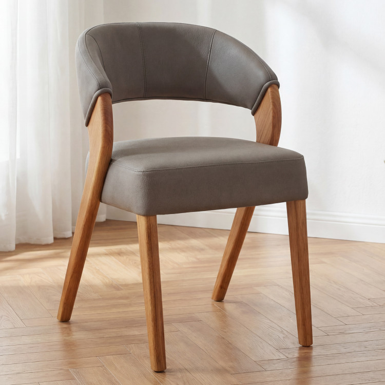 Designluxusstuhl - Eiche, Almondo - Taupe
