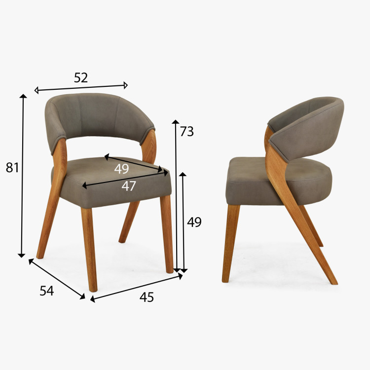 Designluxusstuhl - Eiche, Almondo - Taupe