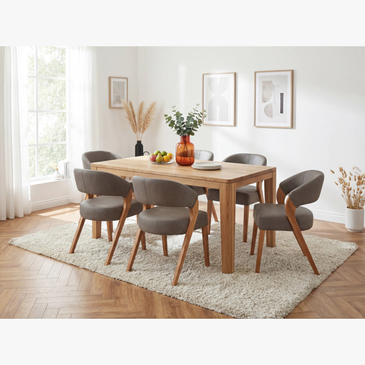 Designluxusstuhl - Eiche, Almondo - Taupe