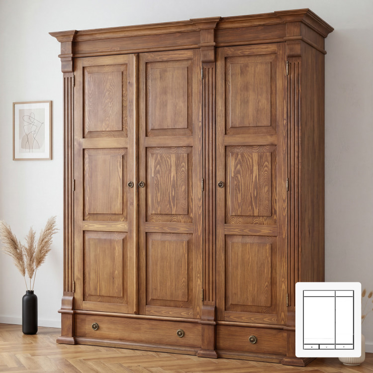 GARDEROBENSCHRANK PRESTIGE (D-SAW-68 A1) BRAUN LACKIERT