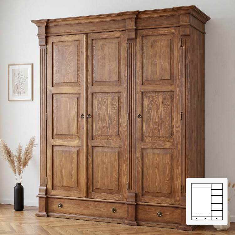 GARDEROBENSCHRANK PRESTIGE (D-SAW-68 B1) BRAUN LACKIERT