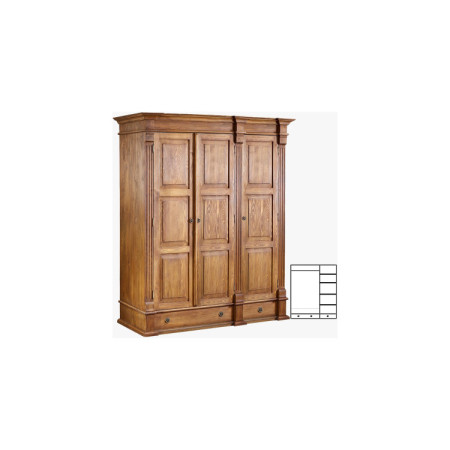 GARDEROBENSCHRANK PRESTIGE (D-SAW-68 B1) BRAUN LACKIERT