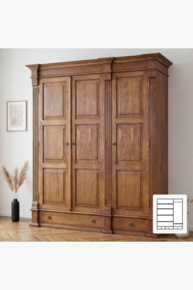 GARDEROBENSCHRANK PRESTIGE (D-SAW-68 C1) BRAUN LACKIERT