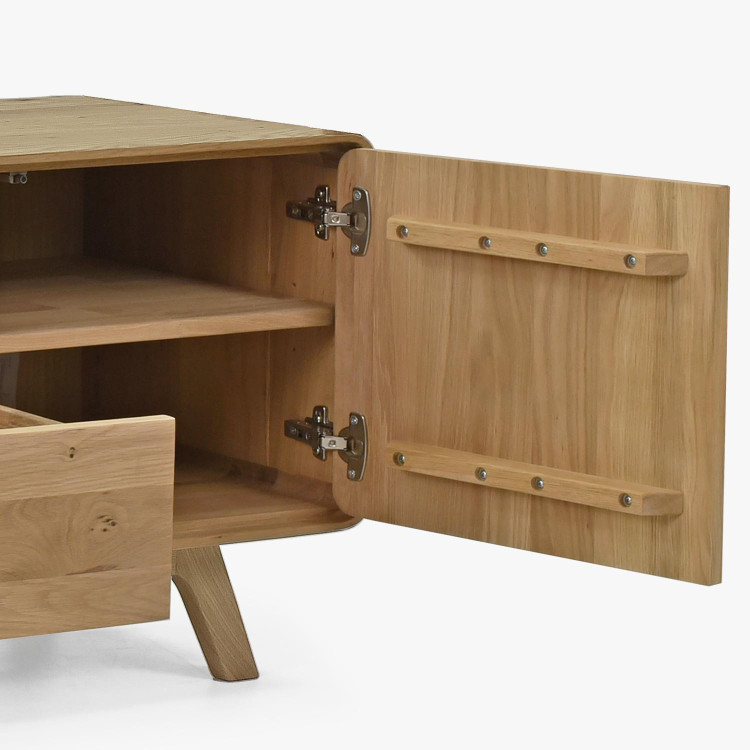 Massivholz TV-Kommode, weißer Eichenholz