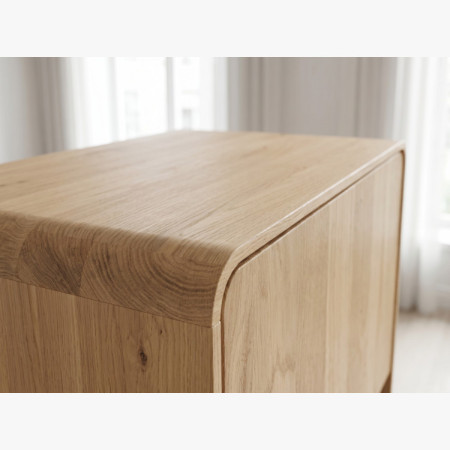 Einfachtürige Eichenvitrine, weißer Eichenholz