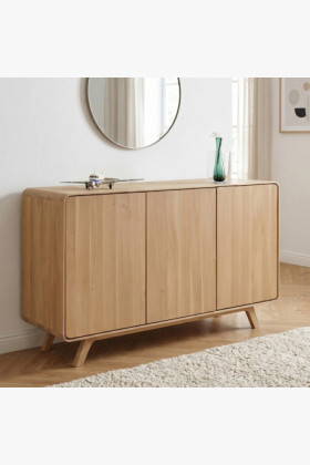 Holzkommode Eiche Weiß mit Türen