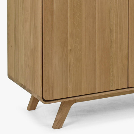 Massivholzkommode Eiche Weiß mit Türen