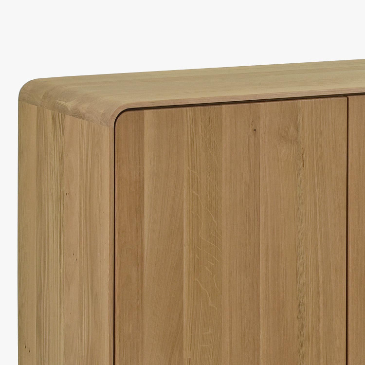 Massivholzkommode Eiche Weiß mit Türen