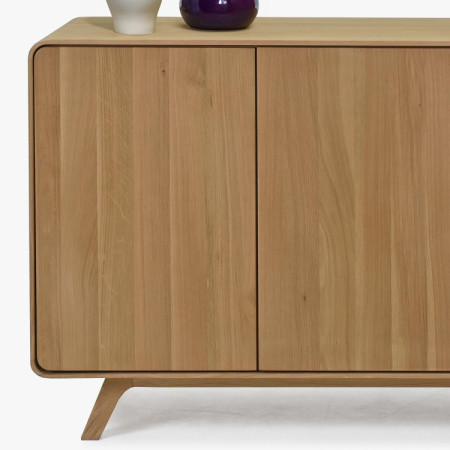 Massivholzkommode Eiche Weiß mit Türen
