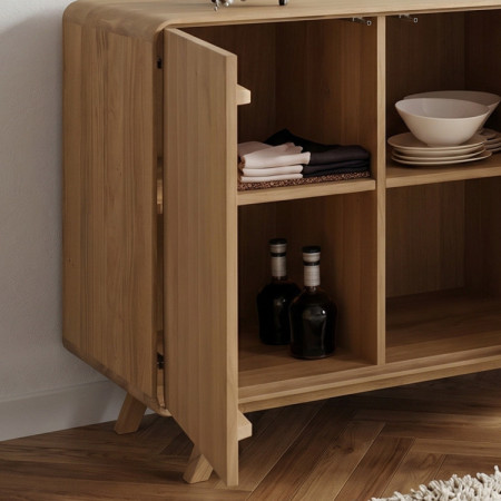 Massivholzkommode Eiche Weiß mit Türen