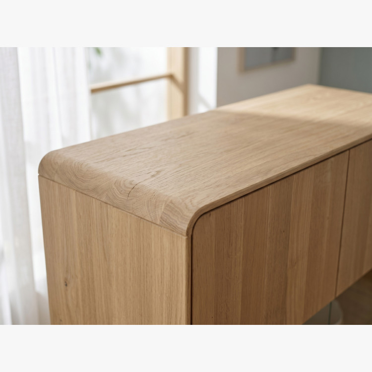 Zweiflügelige Eichenvitrine, weiße Eiche