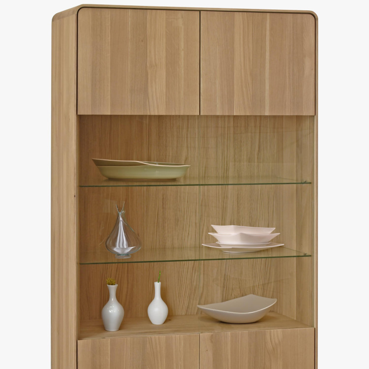 Zweiflügelige Eichenvitrine, weiße Eiche