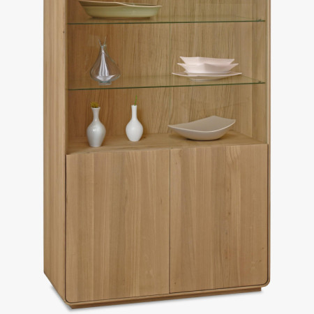 Zweiflügelige Eichenvitrine, weiße Eiche