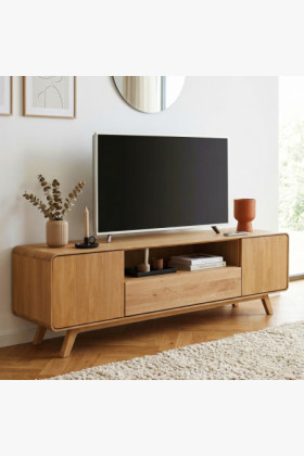 Massive Eichen TV-Kommode 180 cm Avalon Eiche natural