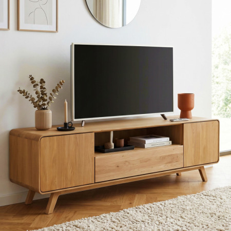 Massive Eichen TV-Kommode 180 cm Avalon Eiche natural