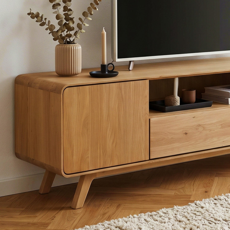 Massive Eichen TV-Kommode 180 cm Avalon Eiche natural