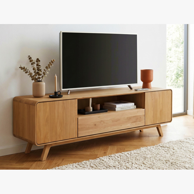 Massive Eichen TV-Kommode 180 cm Avalon Eiche natural