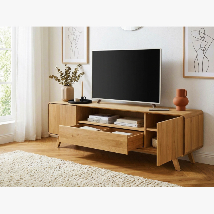 Massive Eichen TV-Kommode 180 cm Avalon Eiche natural