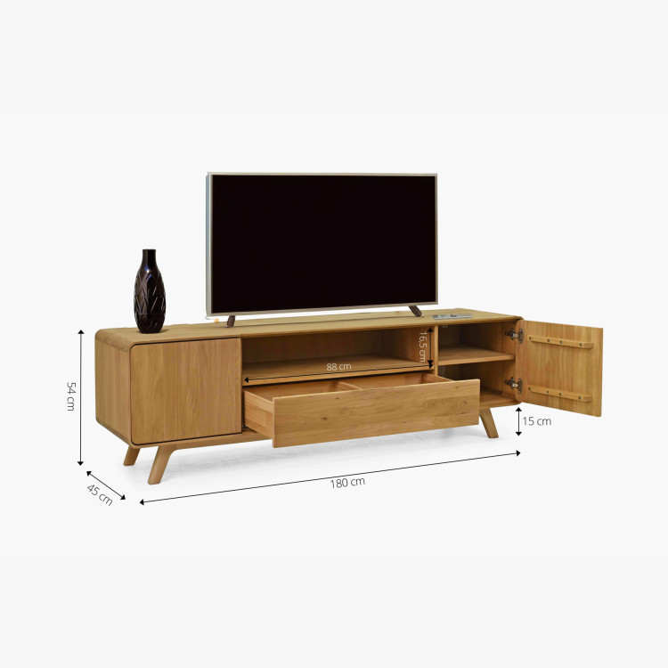 Massive Eichen TV-Kommode 180 cm Avalon Eiche natural