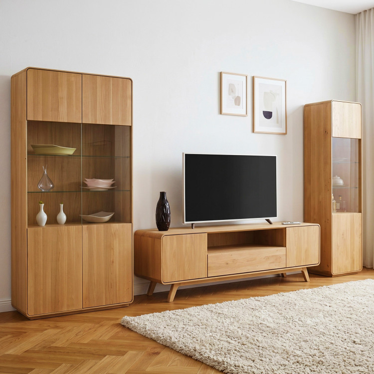 Massive Eichen TV-Kommode 180 cm Avalon Eiche natural
