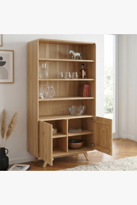 Wohnwand - massiv Eiche in Eiche Weiß 2