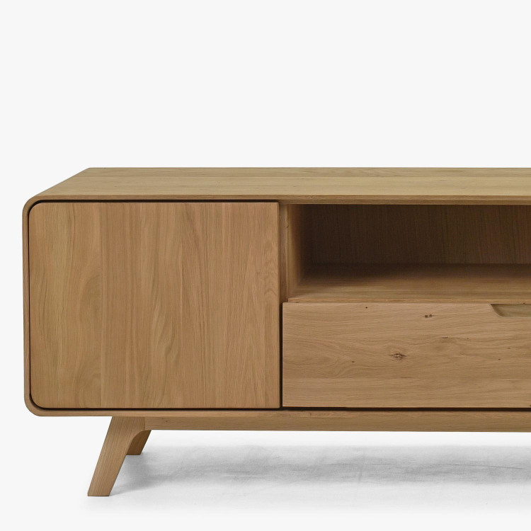 Wohnwand - massiv Eiche in Eiche Weiß