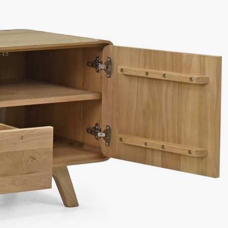 Wohnwand - massiv Eiche in Eiche Weiß