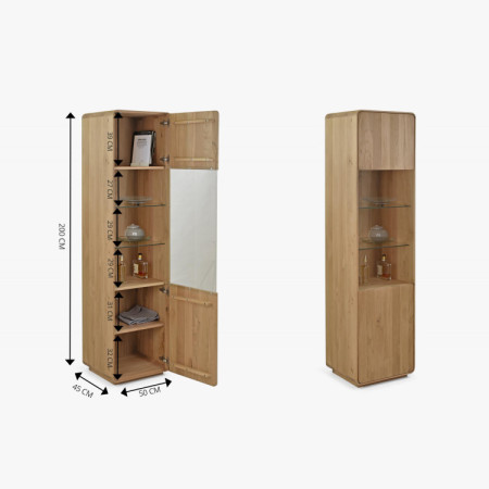 Wohnwand - massiv Eiche in Eiche Weiß