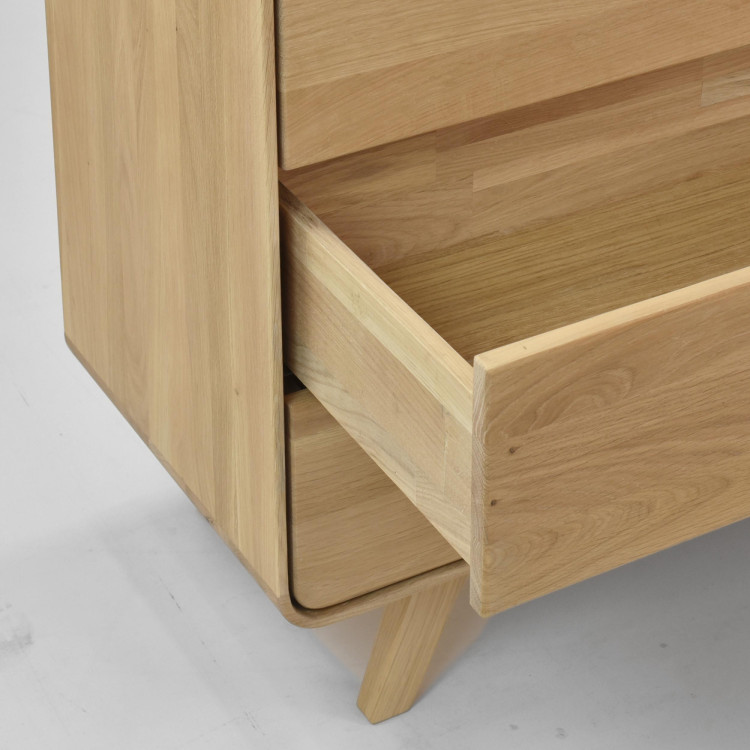 Massivholz Kommode Eiche Weiß mit 4 Schubladen