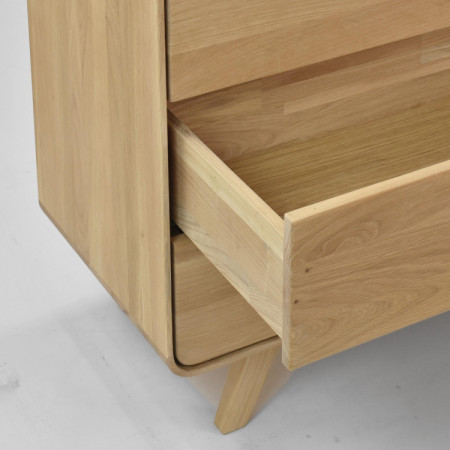 Massivholz Kommode Eiche Weiß mit 4 Schubladen