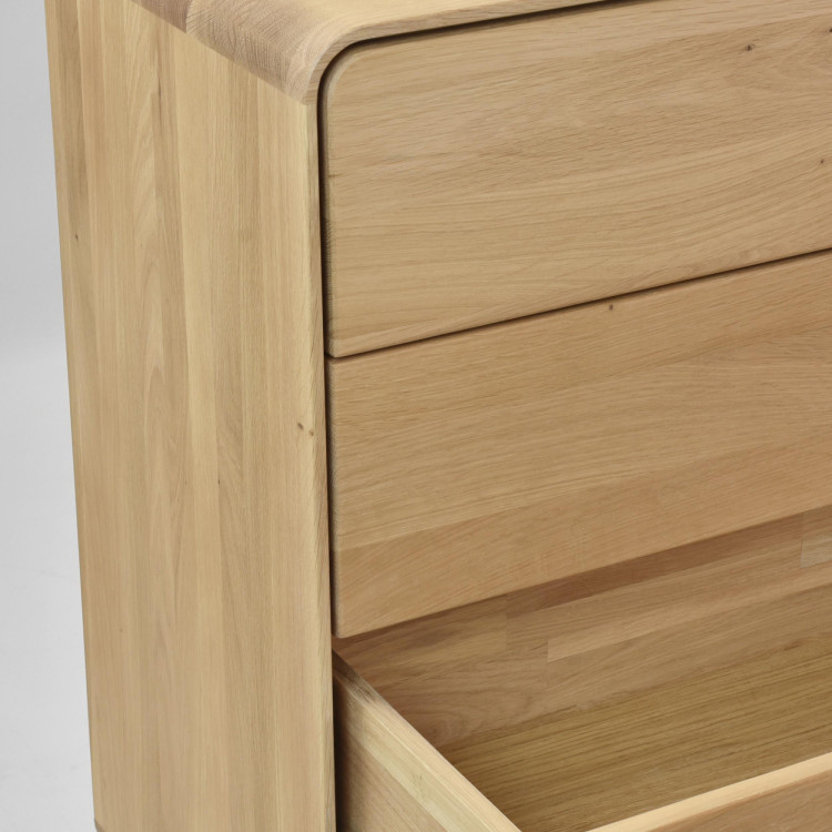 Massivholz Kommode Eiche Weiß mit 4 Schubladen