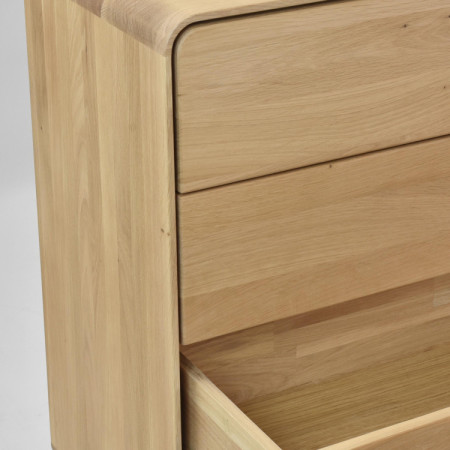 Massivholz Kommode Eiche Weiß mit 4 Schubladen