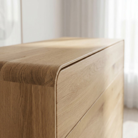 Massivholz Kommode Eiche Weiß mit 4 Schubladen