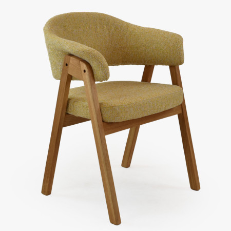 Eichenstuhl mit Armlehnen, gelb