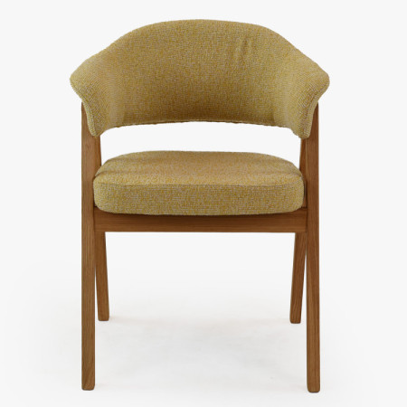 Eichenstuhl mit Armlehnen, gelb