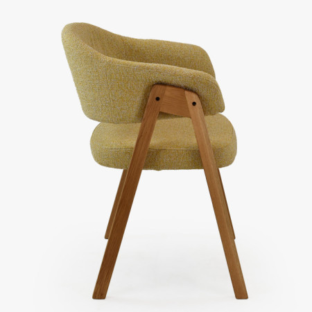 Eichenstuhl mit Armlehnen, gelb