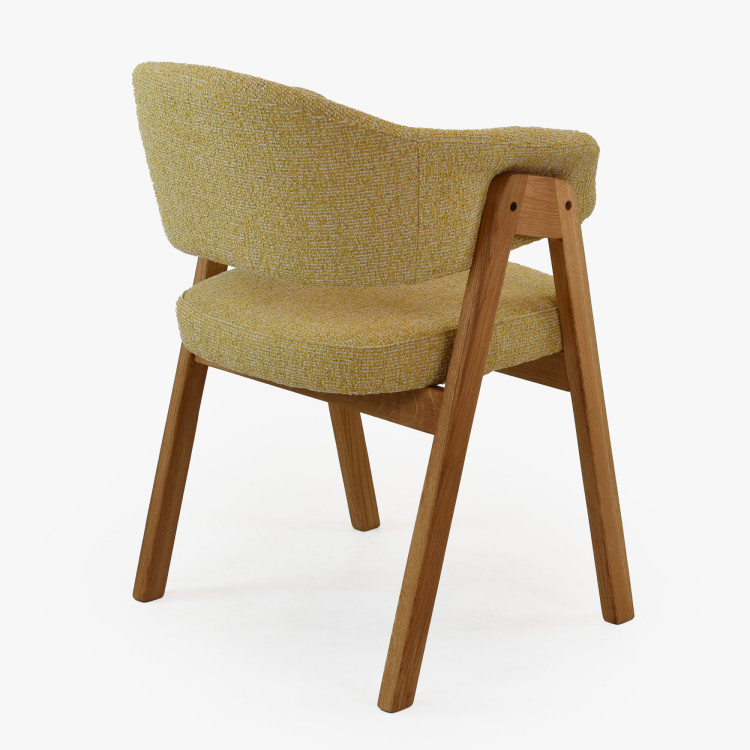 Eichenstuhl mit Armlehnen, gelb