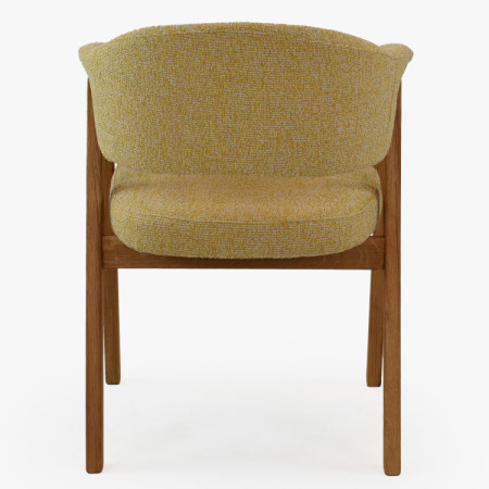 Eichenstuhl mit Armlehnen, gelb