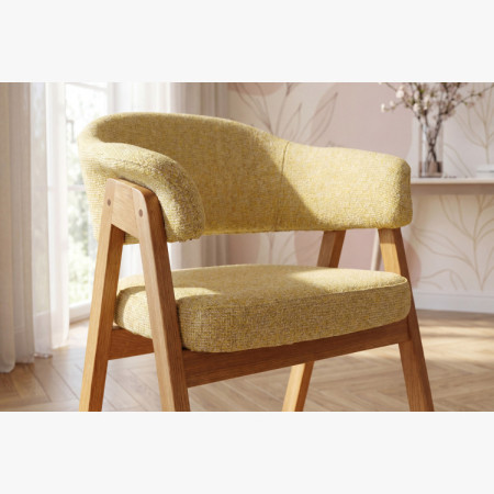 Eichenstuhl mit Armlehnen, gelb