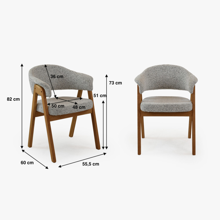 Moderne Stühle mit Armlehnen, grau