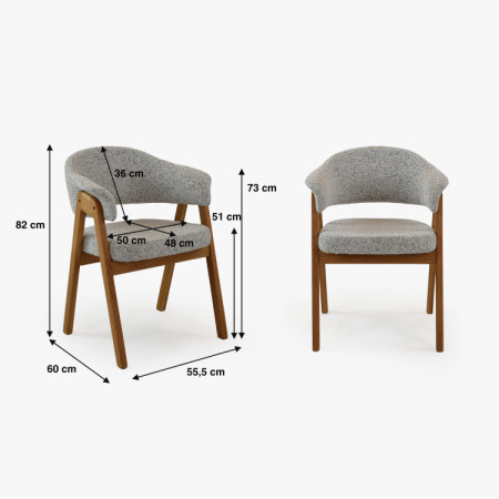 Moderne Stühle mit Armlehnen, grau