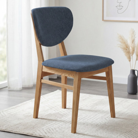 Eiche Esszimmerstuhl mit gepolstertem Sitz - Stoff Anthrazit Easy Clean