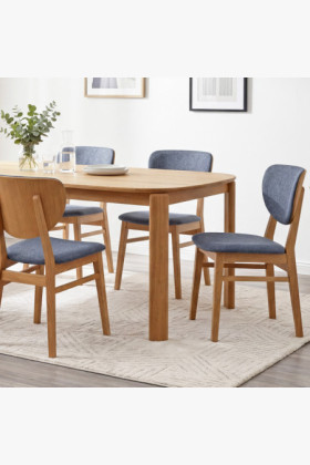 Eiche Esszimmerstuhl mit gepolstertem Sitz - Stoff Anthrazit Easy Clean 2