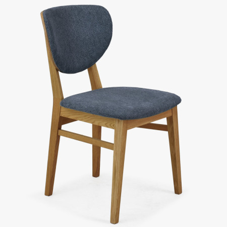 Eiche Esszimmerstuhl mit gepolstertem Sitz - Stoff Anthrazit Easy Clean