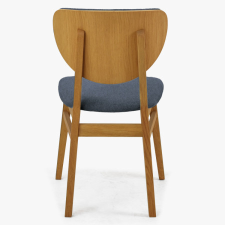 Eiche Esszimmerstuhl mit gepolstertem Sitz - Stoff Anthrazit Easy Clean