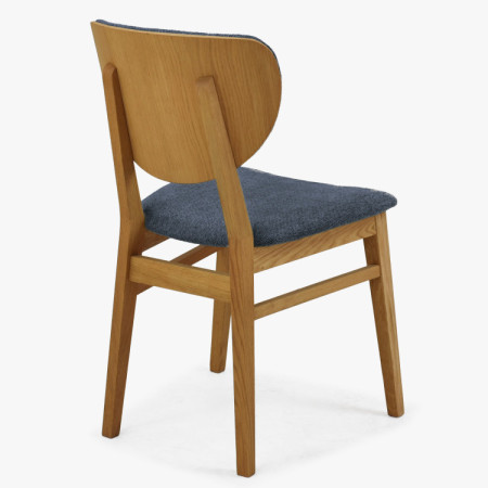 Eiche Esszimmerstuhl mit gepolstertem Sitz - Stoff Anthrazit Easy Clean